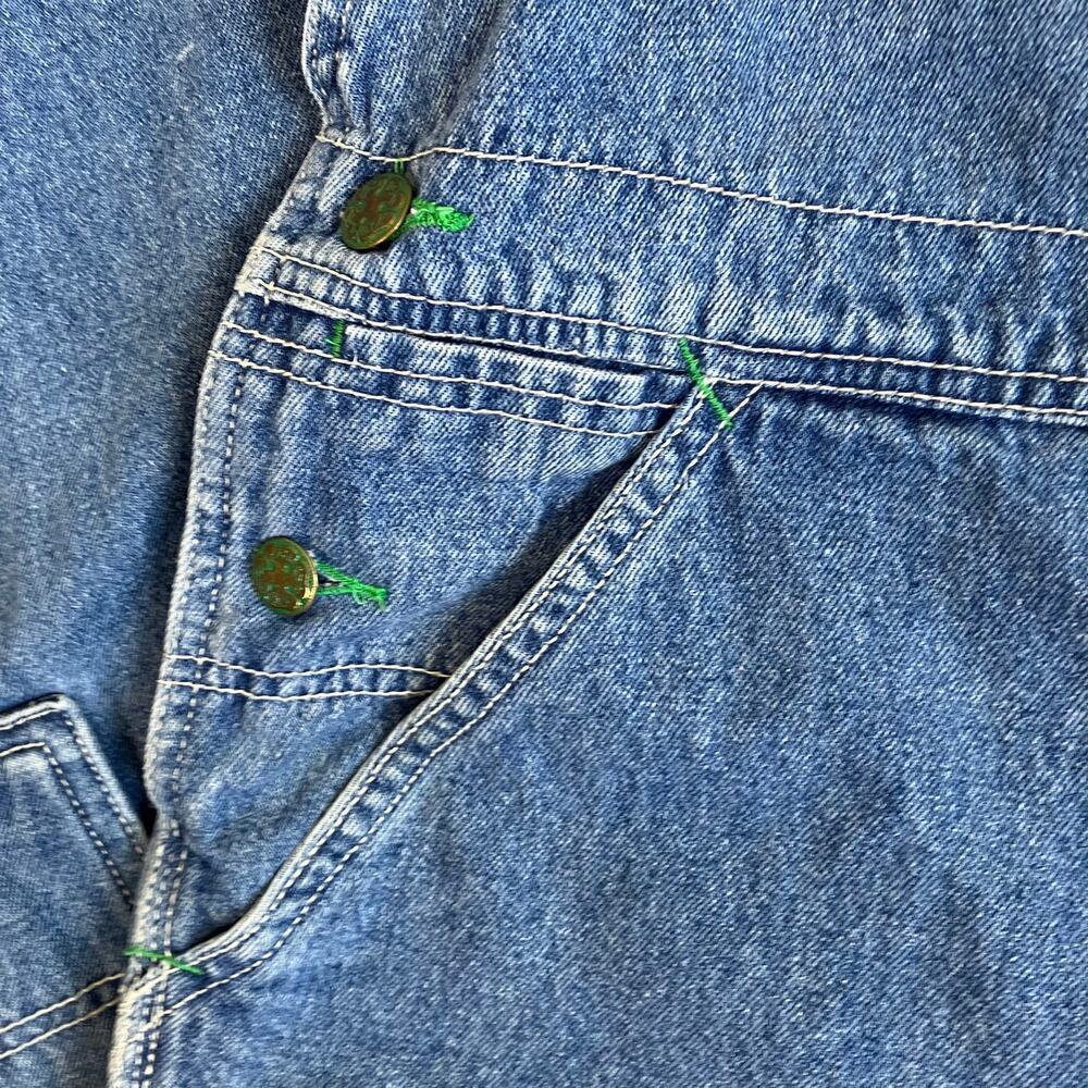 Oshkosh Mens Sz 38 Vintage Denim Carpenter Bib Overalls Vestback Med Wash - Picture 15 of 16